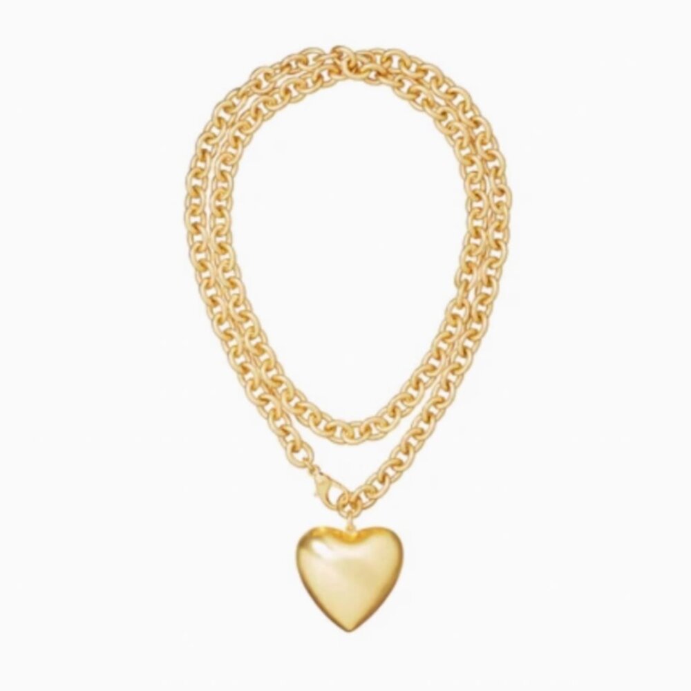 Roxanne Assoulin The Puffy Heart Necklace in Gold - Picture 4 of 9